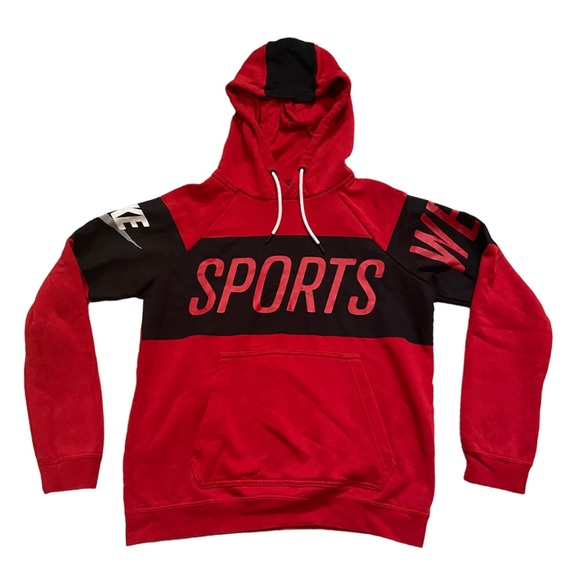 Womens Nike Sportswear Red and black hoodie size Small - Picture 1 of 5